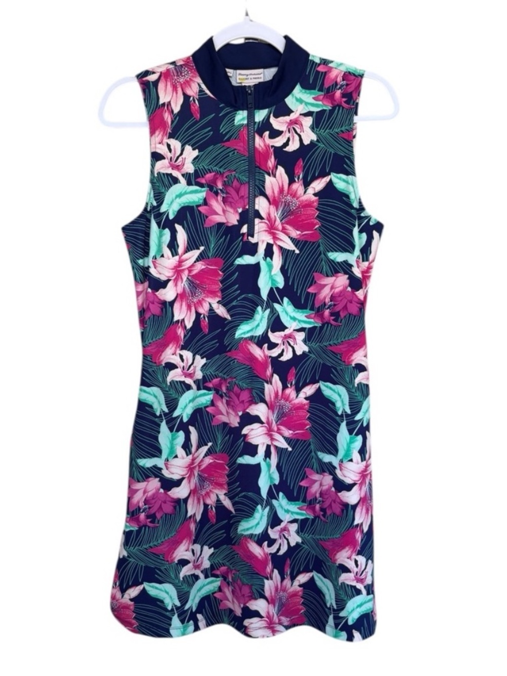 Tommy Bahama Racquet & Paddle Floral Print Dress Size M With Pockets - Picture 1 of 6